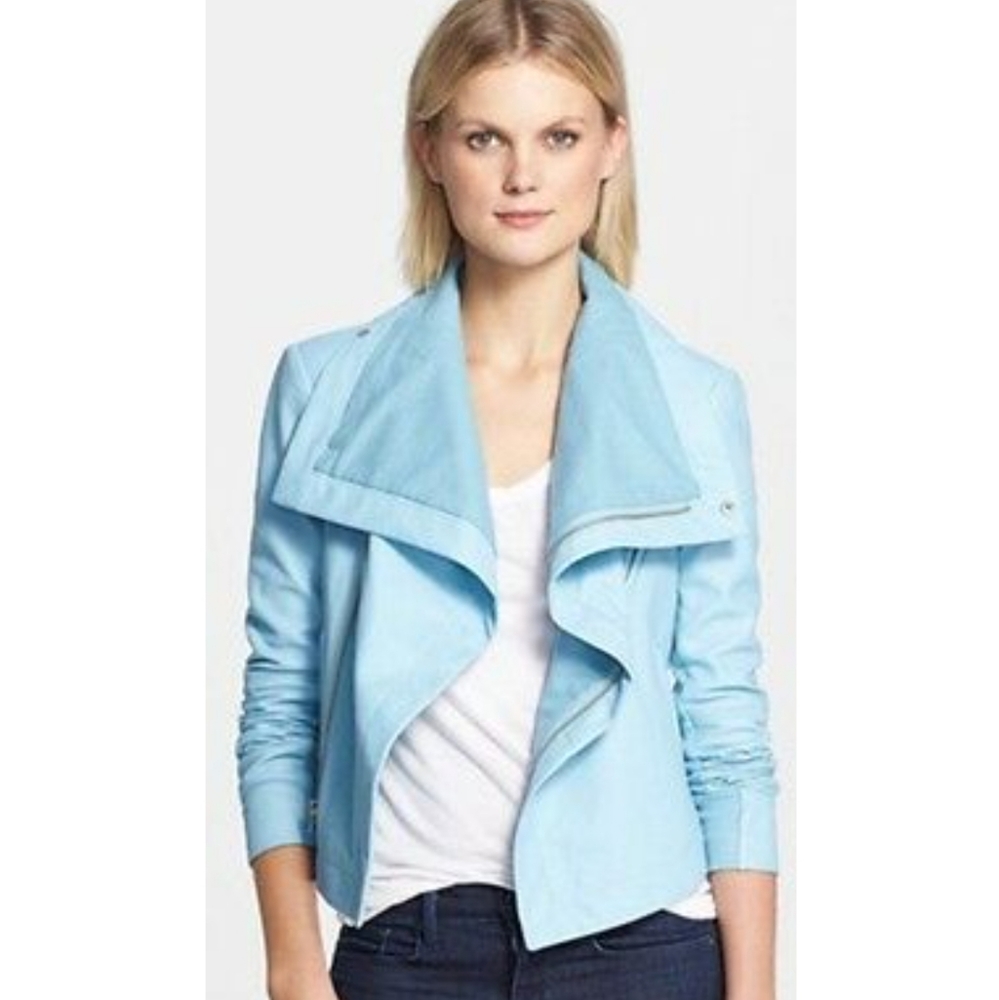 VEDA Turquoise 100% leather jacket. NEW!